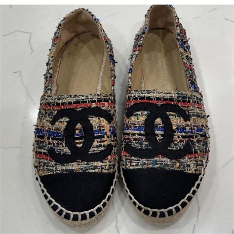 chanel canvas espadrilles replica|chanel tweed espadrilles.